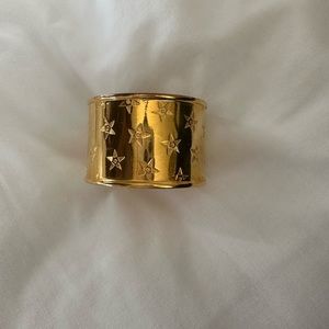 Vintage Celine gold toned cuff bracelet with star detail